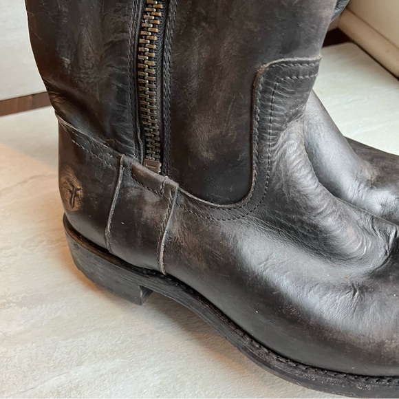 Frye Heath Distressed Moto Style Boots 76286 Size 8.5B - Picture 13 of 13